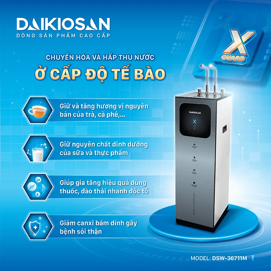  Máy Lọc Nước Từ Trường Nóng Nguội Lạnh Daikiosan DSW-36711M